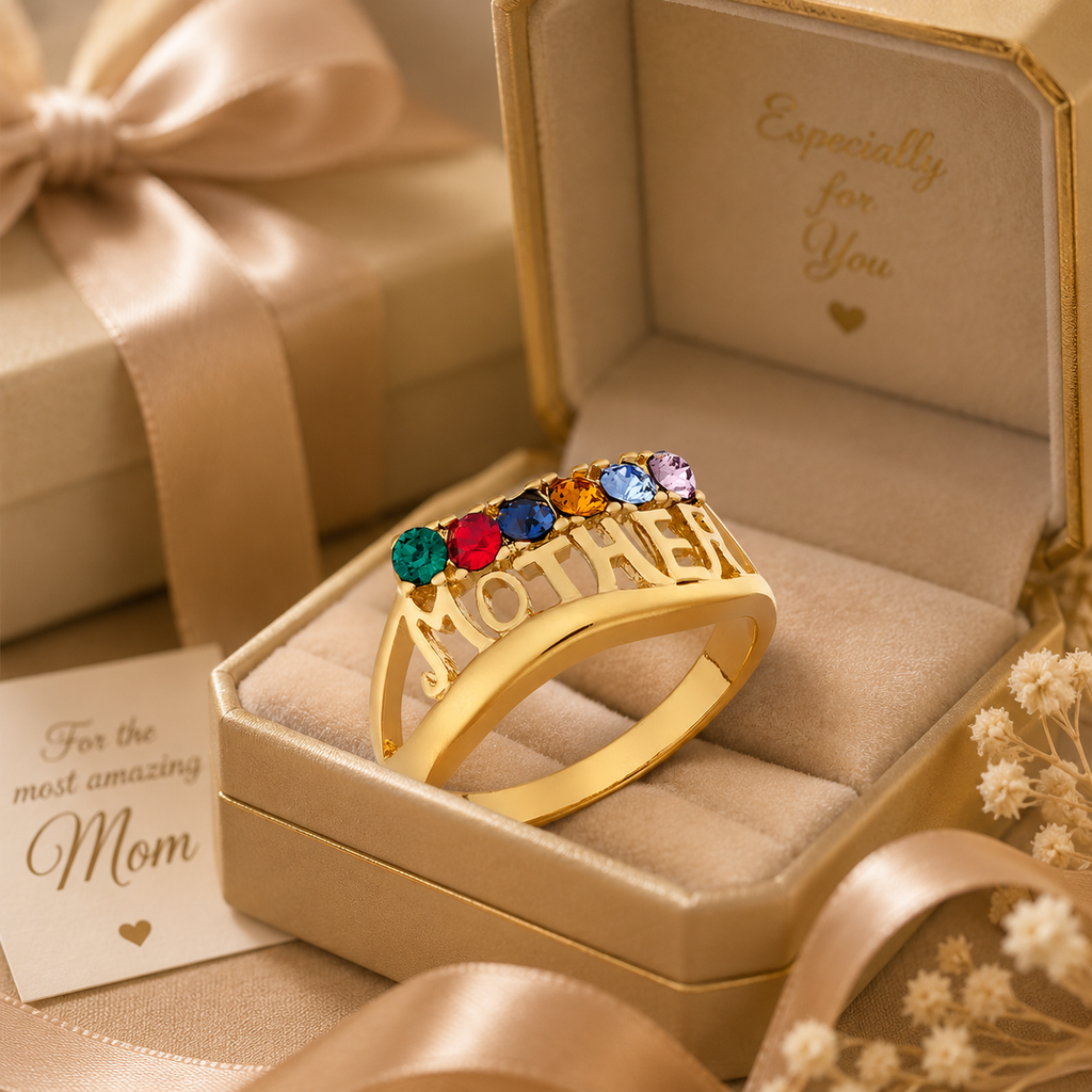 Personalized Grandma Birthstone Ring