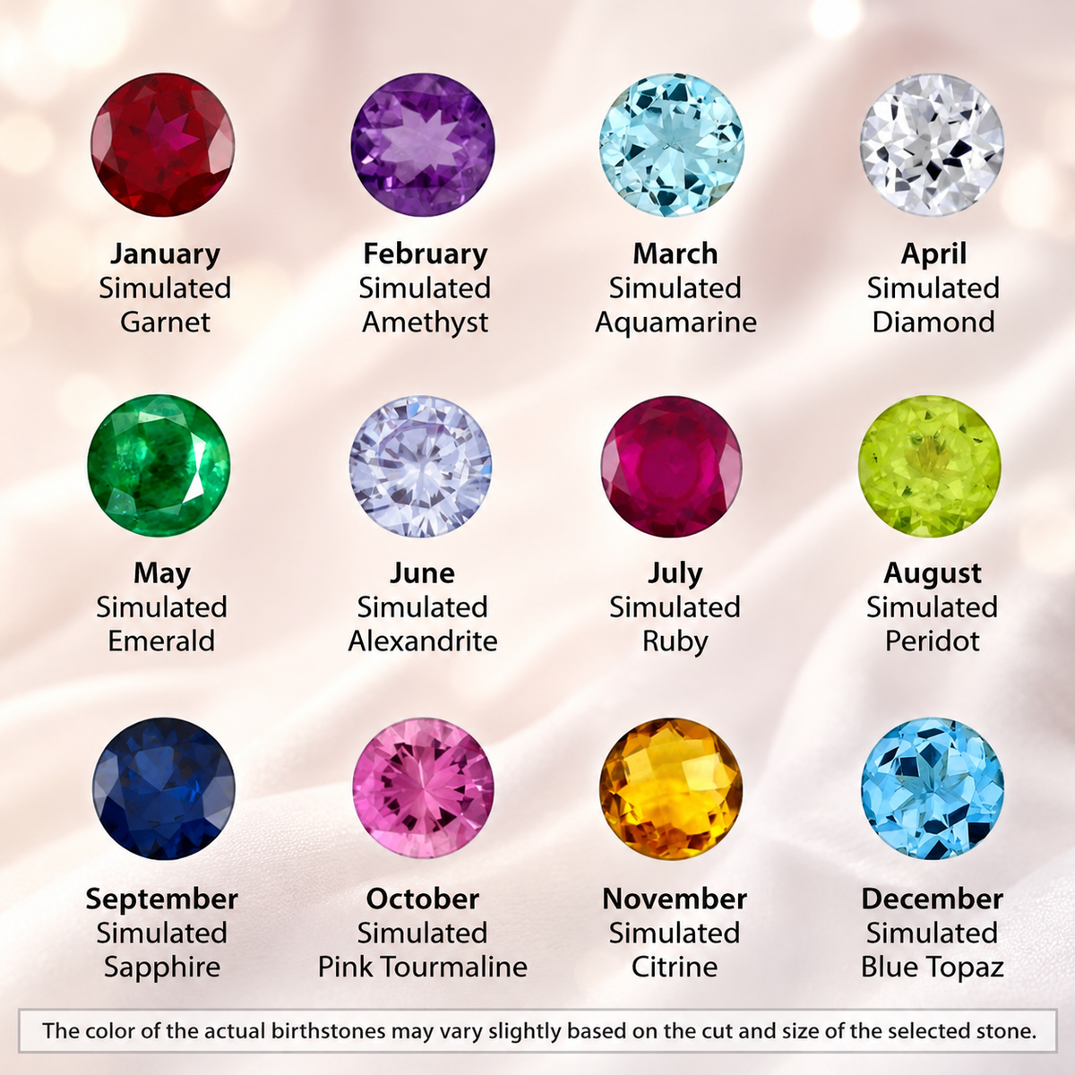 Personalized Double Heart Birthstone Necklace