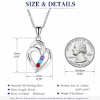 Personalized Double Heart Birthstone Necklace