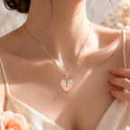 Personalized Memorial Birthstone Angel Wings Necklace