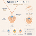 Personalized Memorial Birthstone Angel Wings Necklace